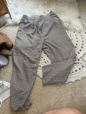 H&M Divided Plaid Stretch Slacks Size 14 Preppy Academia